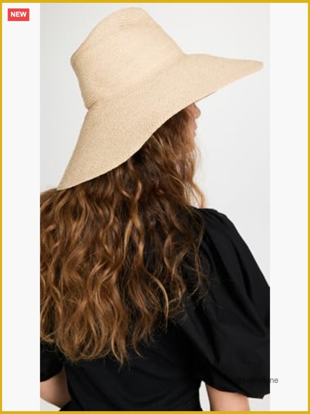 Straw Bucket Hat with Pinched Crown, Packable, Sun Protection, Spot Clean - Picture 3 of 4